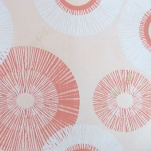 Peach white beige color geometric circles vector silver metal texture button contemporary roller blind